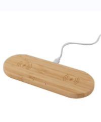ECO-FRIENDLY BAMBOO WIRELESS CHARGER 2-IN-1 